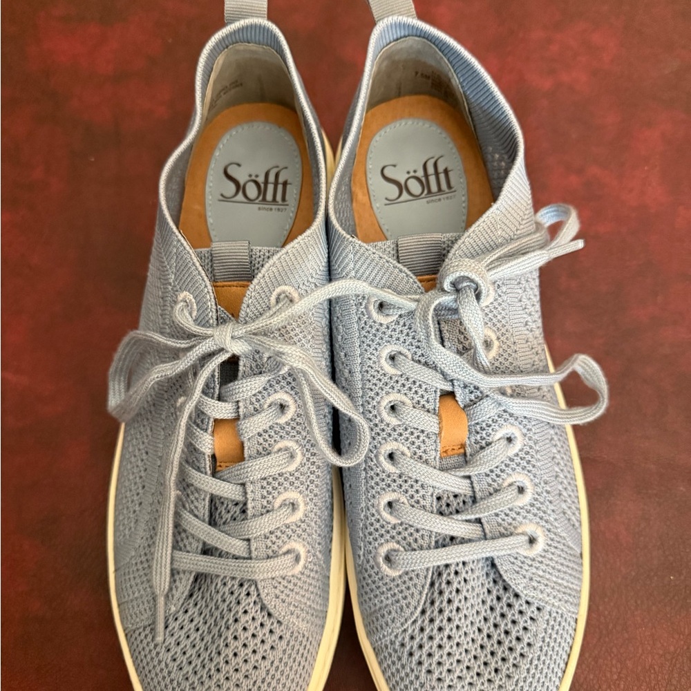 Söfft Light Blue Knit Sneakers Womens